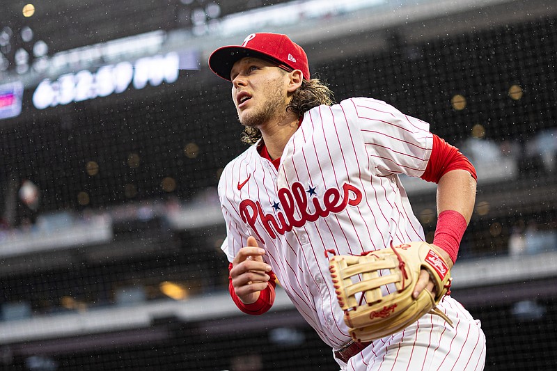 May 15, 2024; Philadelphia, Pennsylvania, USA; Philadelphia Phillies third base Alec Bohm (28) takes the field for action against the New York Mets at Citizens Bank Park. Mandatory Credit: Bill Streicher-USA TODAY Sports