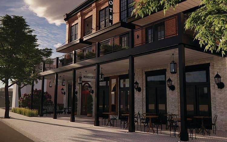 A rendering of the proposed “boutique” hotel and restaurant at the site of the former Doylestown Borough Hall on West Court Street. (Credit: Doylestown Borough)