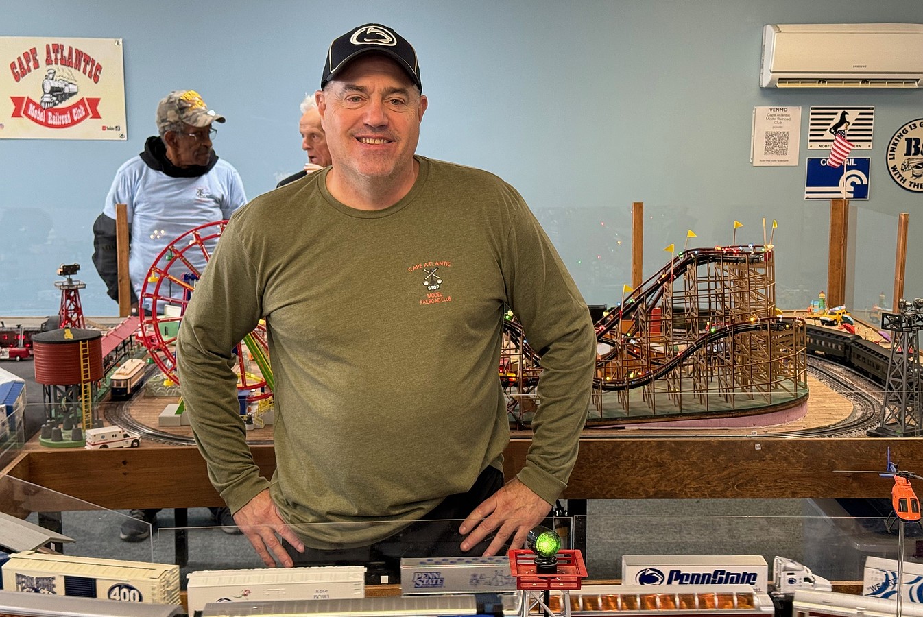 Cape Atlantic Model Railroad Club President John Barbieri displayed his Penn State trains at the club's new location at 244 Philadelphia Ave., in Egg Harbor City.