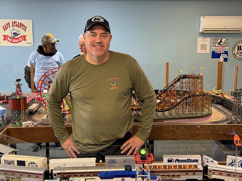 Cape Atlantic Model Railroad Club President John Barbieri displayed his Penn State trains at the club's new location at 244 Philadelphia Ave., in Egg Harbor City.