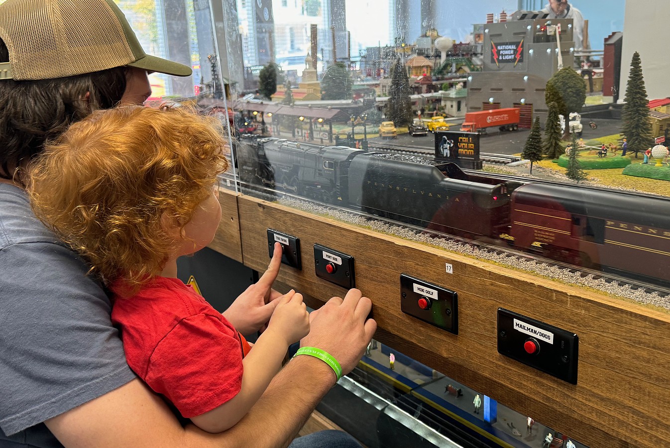 Children enjoy pushing the buttons to activate the displays.