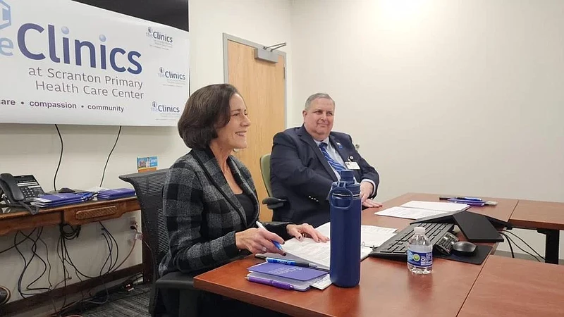 Val Arkoosh, secretary for the Department of Human Services, discusses the state's maternal health care survey in Scranton, Pa. on Tuesday, Nov. 26, 2024. (Credit: Commonwealth Media Services)