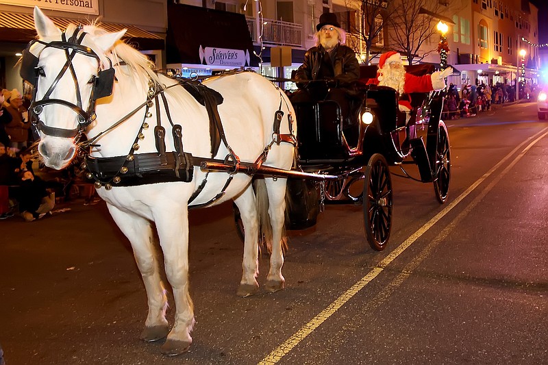 Santa will arrive in grand style at the parade in a horse-drawn carriage. (Courtesy of Ocean City)