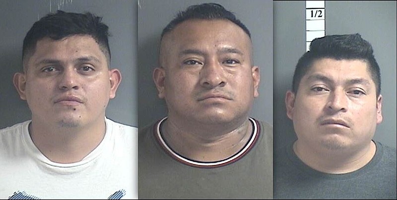 From left: Yerson Puentes-Marquez, Usiel Luna and Rosendo Vazquez-Hernandez. Not pictured: Jose Perez-Lopez. (Cumberland County jail photos)