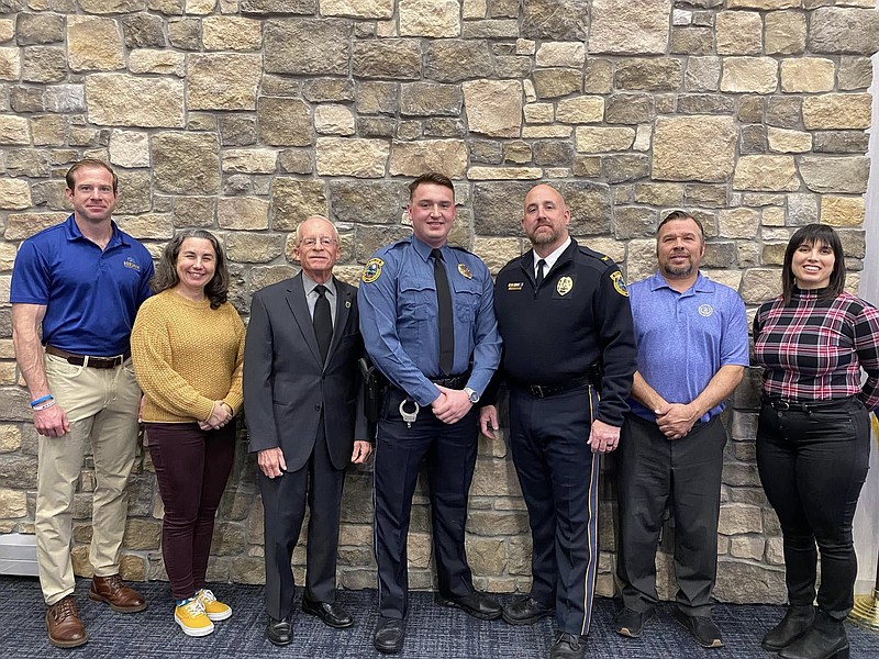 Horsham Township Council welcomed new officer, Richard Ziegler, center in tie, to the force. (Image courtesy of Horsham Township)