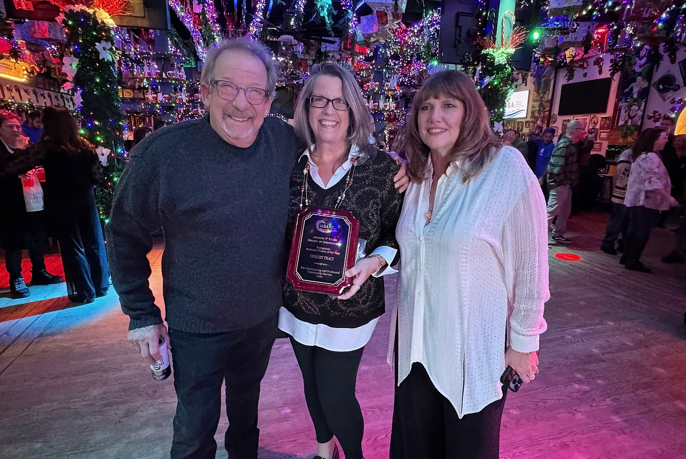 From left, MBA President Ed Berger, Chrissy Tracy of Heist Insurance, and MBA Executive Director AnnaMaria Blescia.