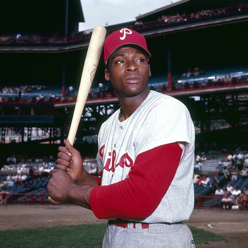 Unknown date and unknown location; USA, FILE PHOTO; Philadelphia Phillies infielder Dick Allen poses for a portrait. Mandatory Credit: Malcolm Emmons-USA TODAY Network.