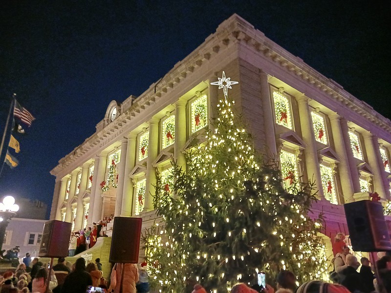 City Hall is decorated for the holiday festivities downtown.