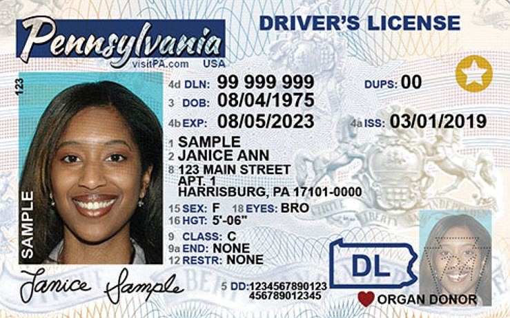 Sample REAL ID card