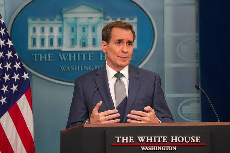 White House spokesman John Kirby discusses the drone sightings in New Jersey during a press briefing. (Courtesy of Yahoo)