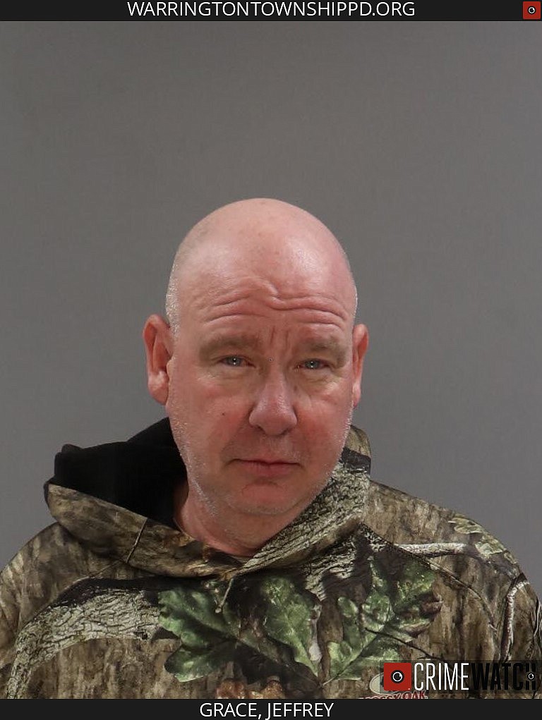 Jeffrey Joseph Grace, 52, of Doylestown is wanted in connection with a robbery incident in Hatboro, police say. (Image courtesy of Hatboro PD)