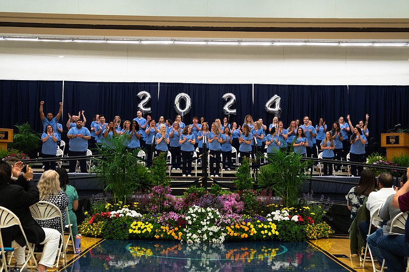 The Bucks County Community College Nursing Class of 2024 celebrates at their 2024 Pinning Ceremony. (Credit: BCCC)