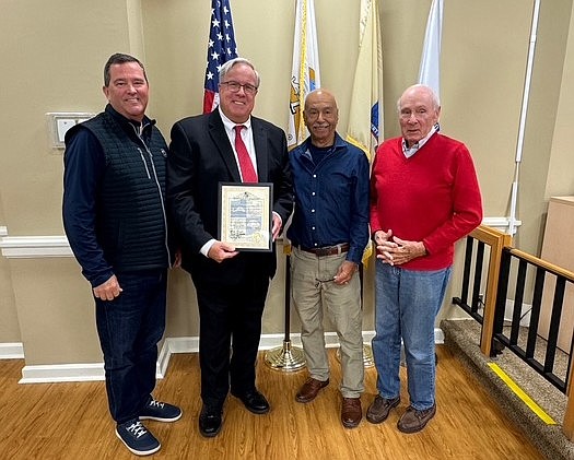 From left, Longport Commissioner Dan Lawler, Municipal Court Judge John H. Rosenberger, Mayor Nicholas Russo and Commissioner Jim Leeds.