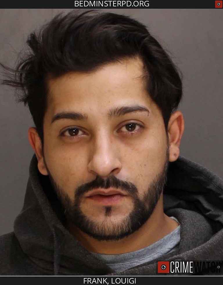 Louigi Frank, 33, of Runnemeade, N.J. was arrested by Upper Moreland Police, wanted for allegedly scamming seniors in Bucks County. (Image courtesy of Bedminster Police)