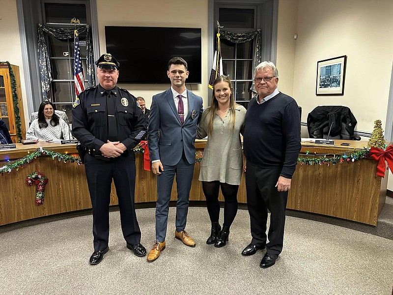 Officer Ty Dean was welcomed onto the Hatboro Police force. (Image courtesy of Hatboro FB)