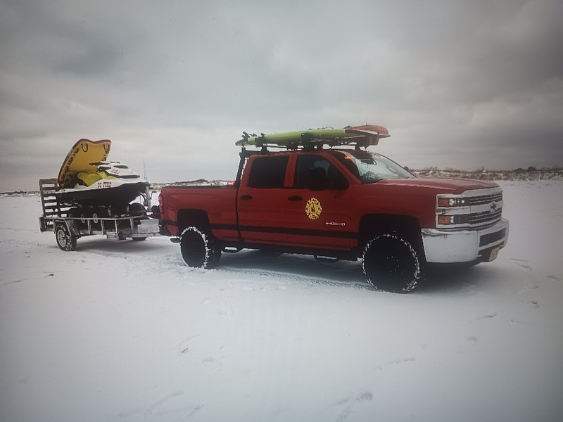 Rescuers respond to the scene at Corson's Inlet in Ocean City. (Photo courtesy of Ocean City Firefighters Association).