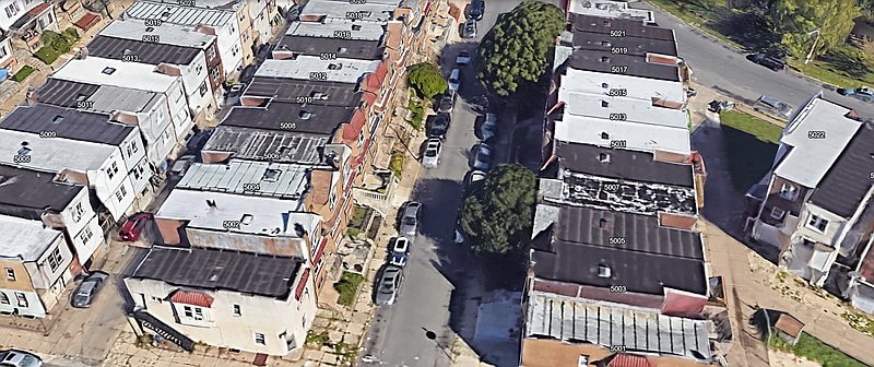 The 5000 Block of Rorer Street in Philadelphia's Feltonville neighborhood where a 17-year-old was shot and killed on Tuesday. (Photo courtesy of Google Earth).