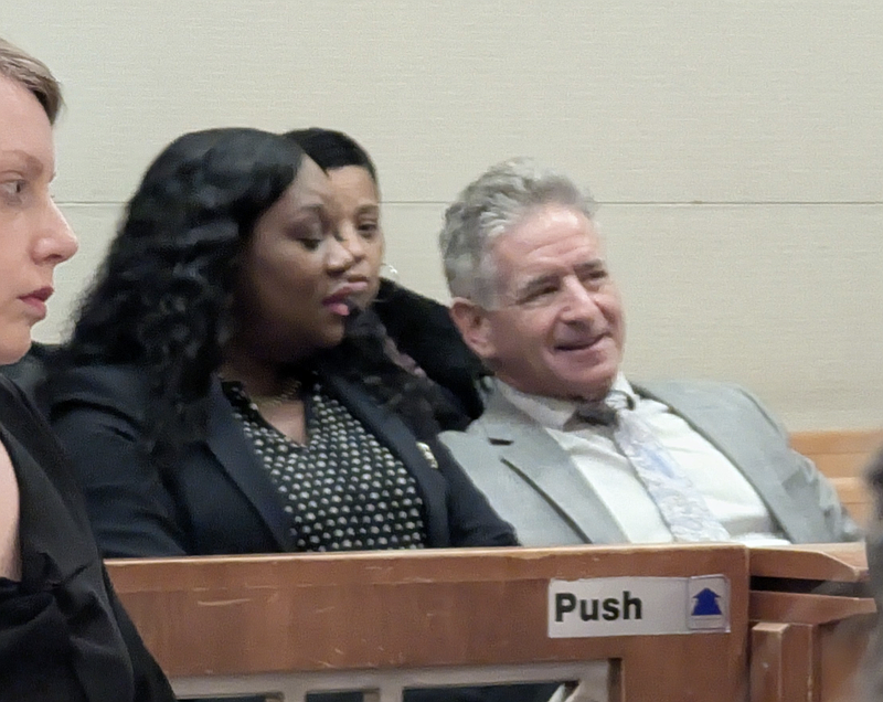 Superintendent Dr. La'Quetta Small with her attorney Michael Schreiber.