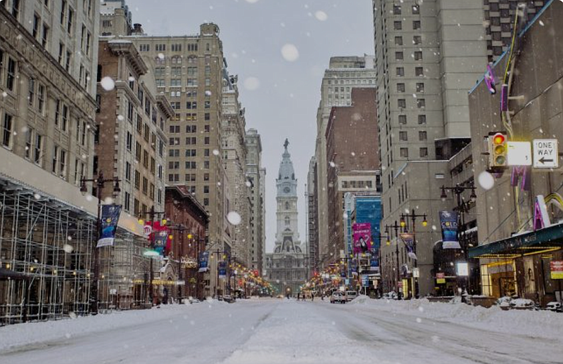 Broad Street in the snow (Credit: City of Philadelphia)