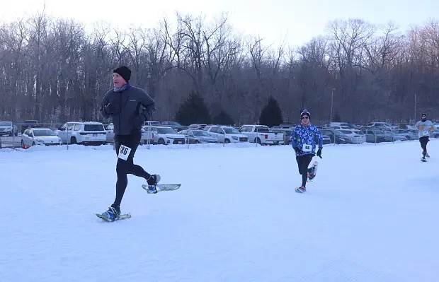 Racers make their way on the course.