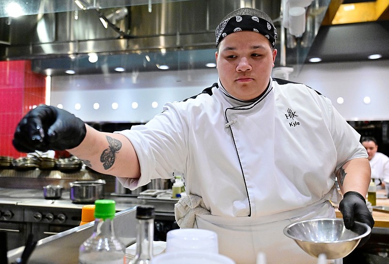 Chef Kyle Timpson shows off his culinary skills.