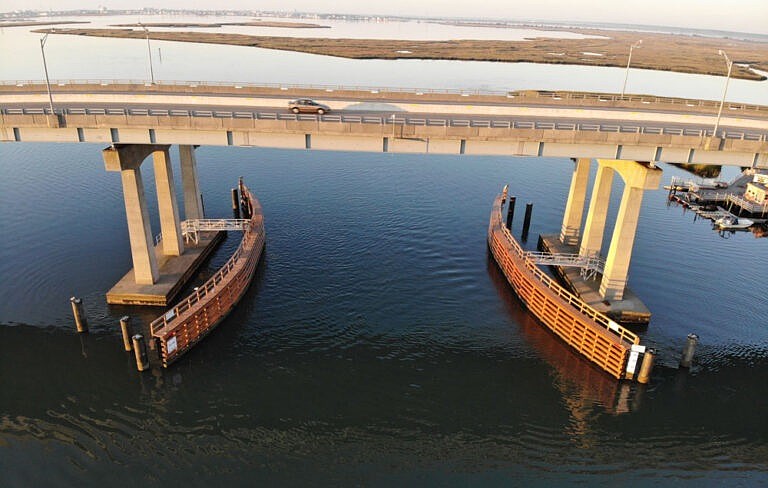 The Grassy Sound Bridge connects North Wildwood and Stone Harbor through Middle Township. (Photo courtesy of Coastline Composites Inc.)