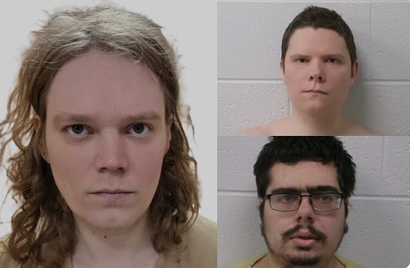 Jack LaSota, left, Michelle Zajko, top and Daniel Blank, bottom were arrested Sunday in Allegany County, Md. They are linked to multiple murders across the country, including two in Delaware County. (Credit: Allegany County Sherriff's Department)