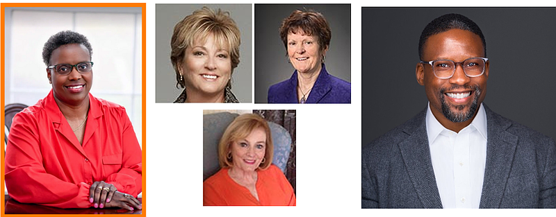 Clockwise from left: Katherine D. Carter, Lisa B. Binder, Dr. Theresa M. Reilly, Donald Lyons, and Eleanor M. Dezzi. (Credit: Submitted photos.)