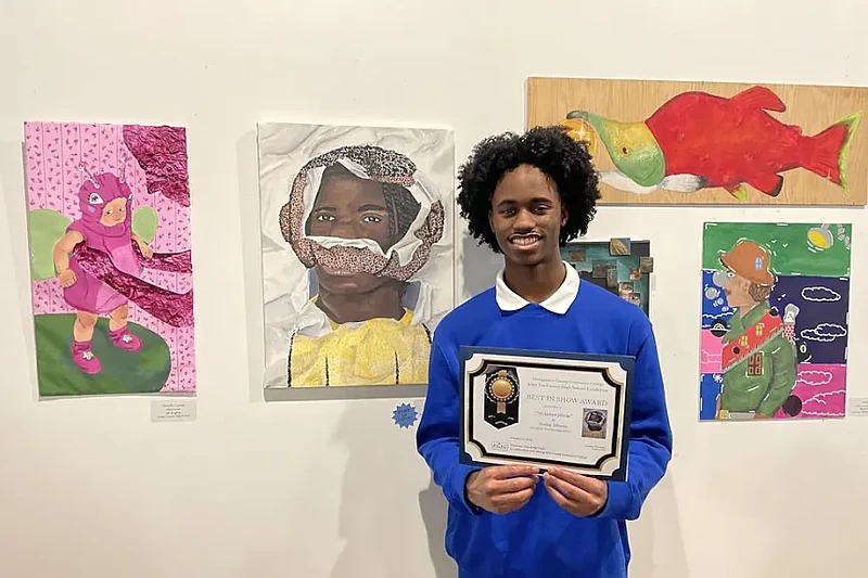 The Best in Show award went to Kedar Moore from Springfield Area High School for the mixed media piece Metamorphasim (Credit: Natalie Bozzini)