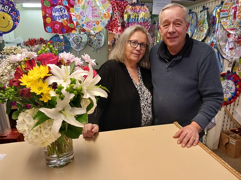 Spinning Wheel Florist owner Mark Videtto and his wife, Linda, run the flower shop.