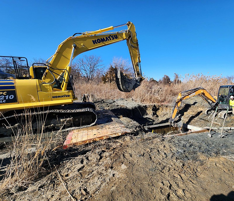 The ACUA is in the process of repairing a force main in Ventnor.