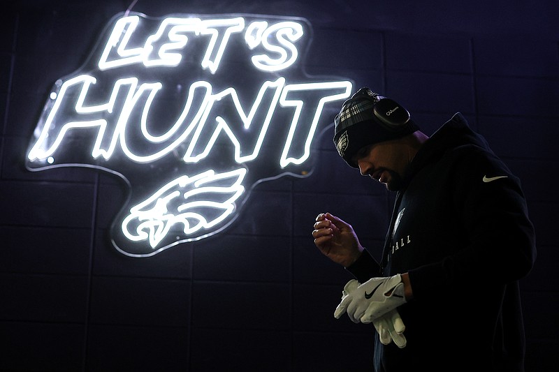 Jan 12, 2025; Philadelphia, Pennsylvania, USA; Philadelphia Eagles linebacker Zack Baun (53) walks out of the tunnel to warm up before an NFC wild card game against the Green Bay Packers at Lincoln Financial Field. Mandatory Credit: Bill Streicher-Imagn Images