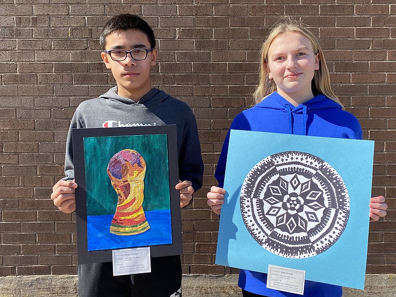 Seventh grader Brian Ventura, and eighth grader Kaitlyn Straub, of Indian Crest Middle School. (Credit: SASD)