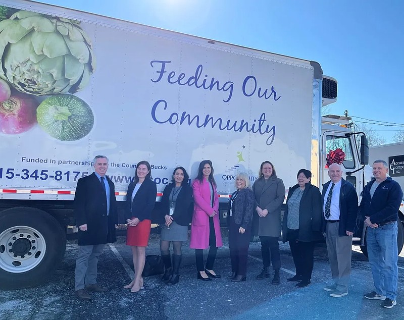 County and nonprofit officials with the new truck. (Credit: Submitted/LevittownNow.com)