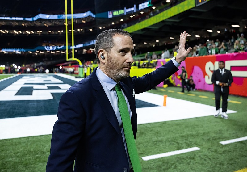 Feb 9, 2025; New Orleans, LA, USA; Philadelphia Eagles general manager Howie Roseman against the Kansas City Chiefs during Super Bowl LIX at Ceasars Superdome. Mandatory Credit: Mark J. Rebilas-Imagn Images