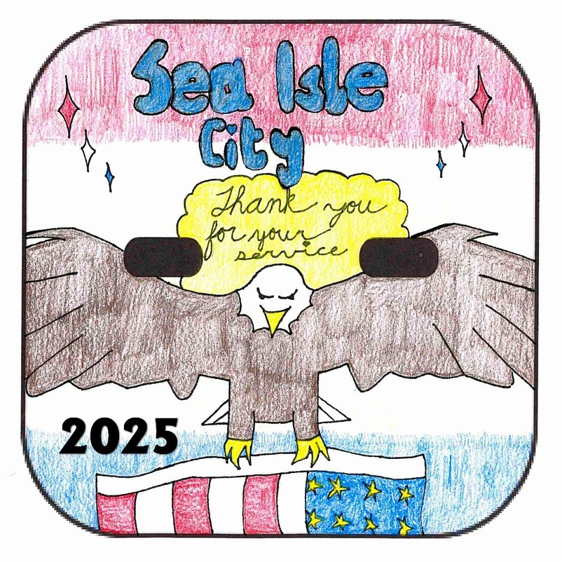 Sea Isle City's patriotic-themed Veterans Beach Tags include the words, "Thank you for your service." (Image courtesy of Sea Isle City)
