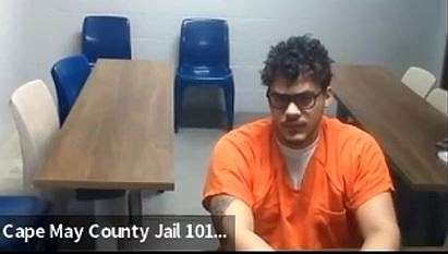 Joshua Munyon appears via video from the Cape May County Correctional Facility