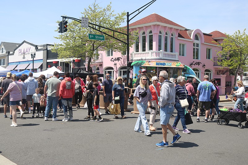The intersection of 9th Street and Asbury Avenue is one of the busiest spots for Spring Block Party shoppers.