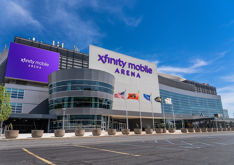 A digital rendering of what the arena will look like once the new signage is up in September (Credit: Comcast Spectacor)