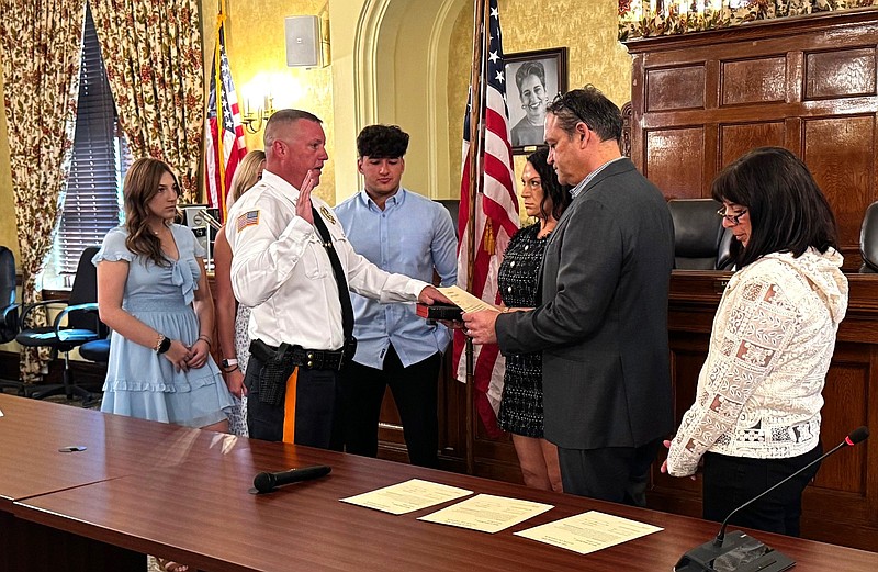 Joseph Wootton is sworn in as chief of the Ventnor City Police Department, May 8, 2025.