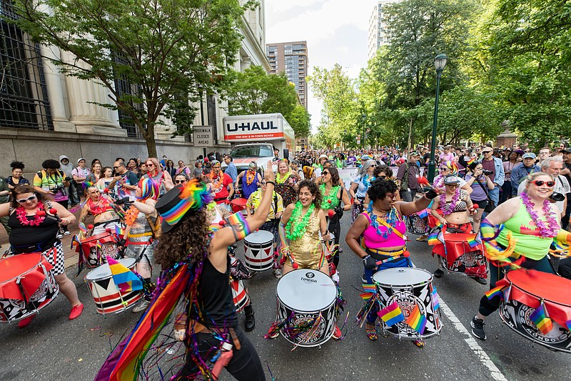 Philly Pride weekend, May 31 to June 1, celebrates the LGBTQ+ community through a series of festivities, including the annual flag raising and march around the city. Credit: Cody Aldrich Photography