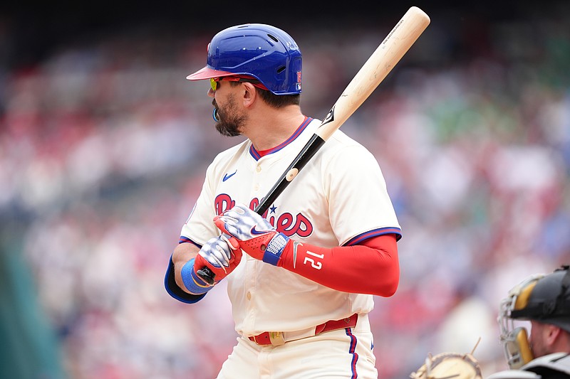 Kyle Schwarber's on-base streak has been snapped. Mandatory Credit: Kyle Ross-Imagn Images