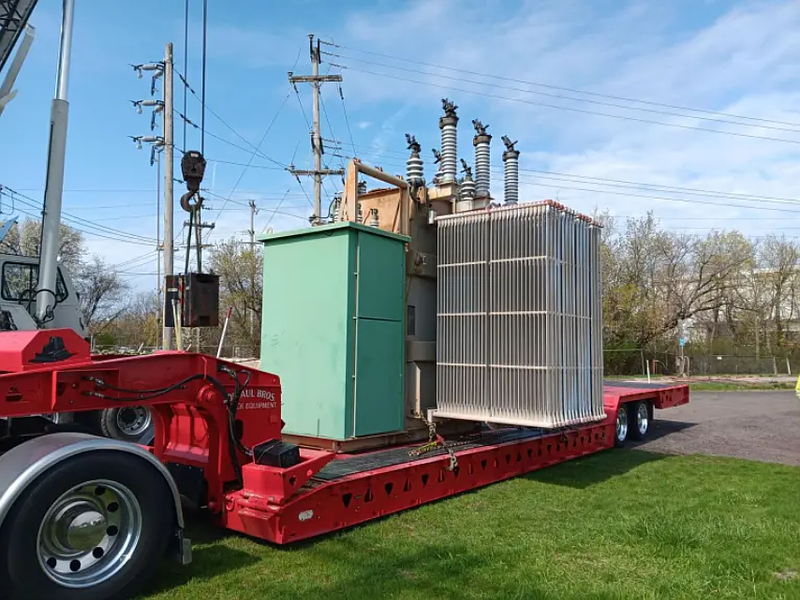 Lansdale Electric staff work to install a new substation at the Ninth Street utility complex in April 2025. (Photo courtesy of Lansdale Electric)