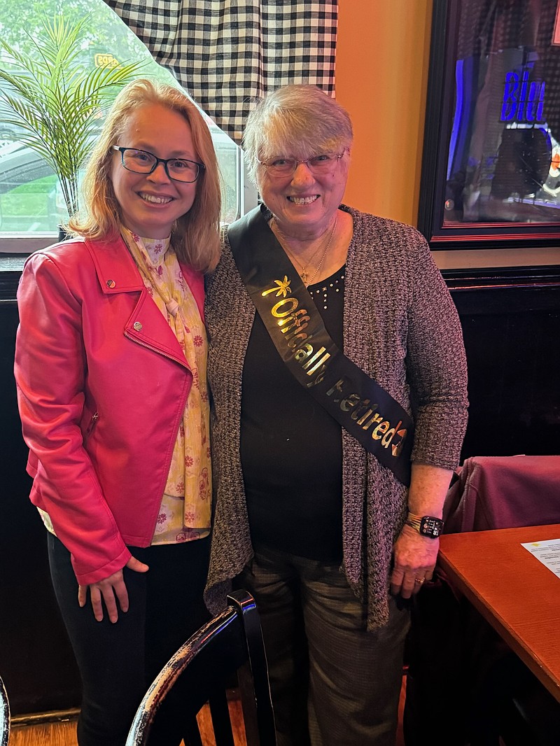 Norlaine Romano, right, with Ambler Mayor Jeanne Sorg.