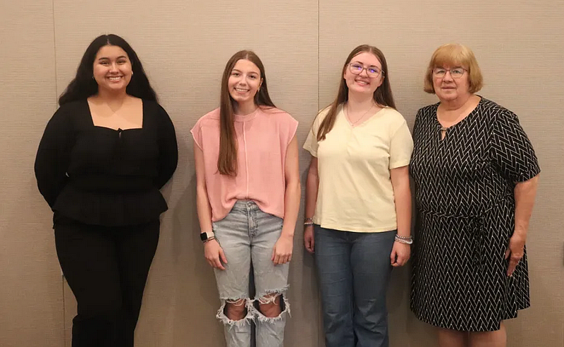 The Souderton Area High School “Girls of the Month” (From left to right: Sara Sofia Aya Ibarra, Taylor Staehle, Lindsey Yanacek and School Liaison Cindy Crouthamel)