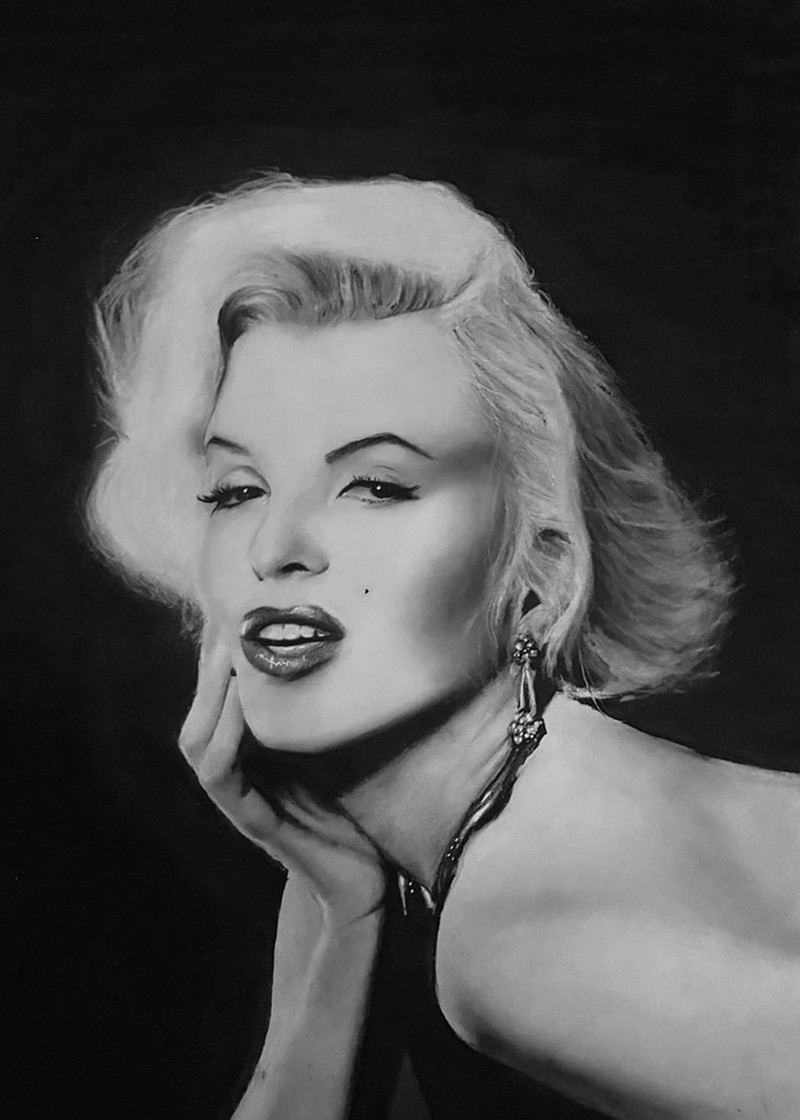 Gillian Acocella's winning portrait of Marilyn Monroe. (Courtesy of Ocean City School District)