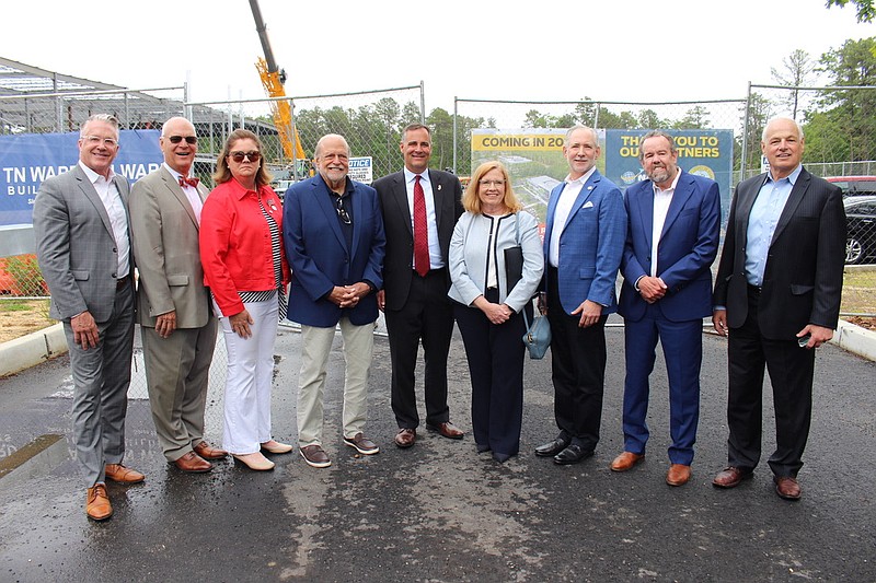 PROVIDED/From left, Lauren Moore, President of ACEA; Assemblyman Don Guardian; Assemblywoman Claire Swift; Dennis Levinson, Atlantic County Executive; State Senator Vince Polistina; Kathleen Coviello, Chief Economic Transformation Officer, NJEDA; Eric Neiderman, Director of William J. Hughes Technical Center for Advanced Aerospace; Tim Edmunds, Executive Director of ACIA; Howard Kyle, President/CEO of NARTP.