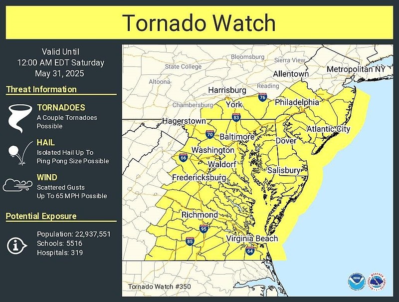 The National Weather Service graphic details the potentially nasty conditions ahead.