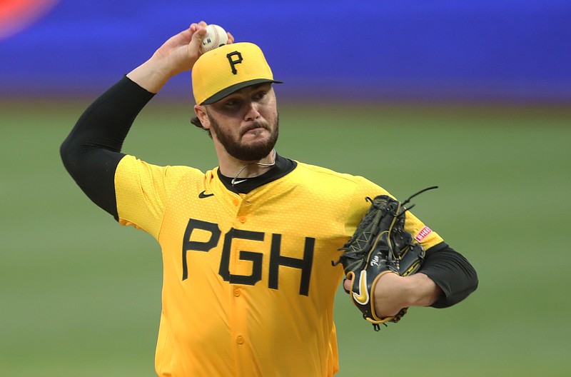 May 23, 2025; Pittsburgh, Pennsylvania, USA;  Pittsburgh Pirates starting pitcher Paul Skenes (30) pitches against the Milwaukee Brewers during the second inning at PNC Park. Mandatory Credit: Charles LeClaire-Imagn Images