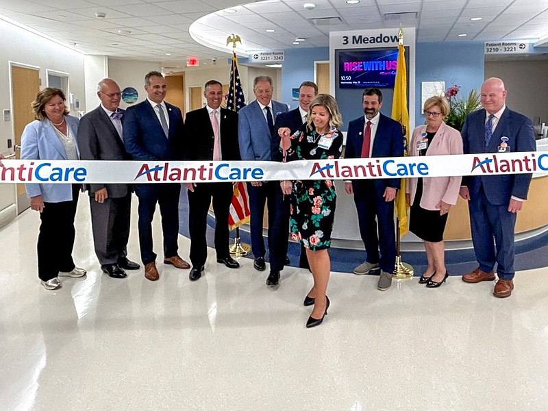 ATLANTICARE/Assemblywoman Claire Swift, Assemblyman Don Guardian, Galloway Township Mayor Tony Coppola, Sen. Vince Polistina, David Goddard (Chair of the AtlantiCare Board of Trustees), Michael Charlton (President and CEO, AtlantiCare), Brittany Knapp (w. scissors / VP and Chief Administration Officer, AtlantiCare Regional Medical Center – Mainland), Commissioner Jeff Brown (NJ Department of Health), Dr. Helene Burns (Chief Nursing Officer, AtlantiCare), Kevin McDonnell (Chief Hospital Executive, AtlantiCare).